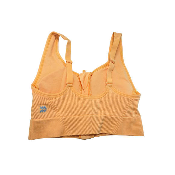 All in Motion Medium Support Sports Bra Small Orange Seamless Zip Front Workout - Picture 2 of 9